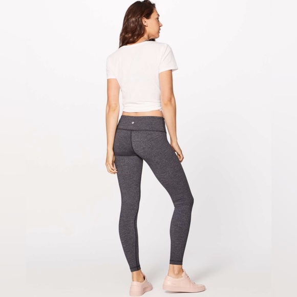 Lululemon Wunder Under Low-Rise Tight 28" Luon Variegated Knit Black Heathered 6 - Picture 5 of 13